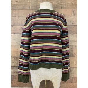 Vintage 90s Women’s American Eagle Striped sweater Multicolor Sz Large Lambswool